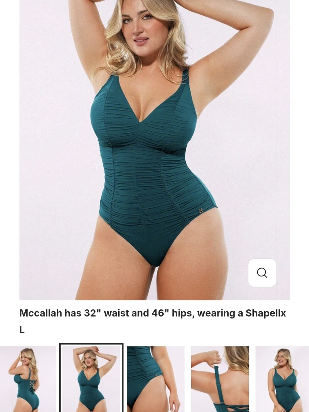 Shapellx Ruched V Neck Shaping Swimsuit